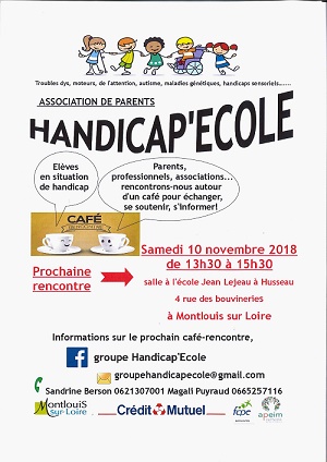 Affiche du café rencontre du groupe handicap école